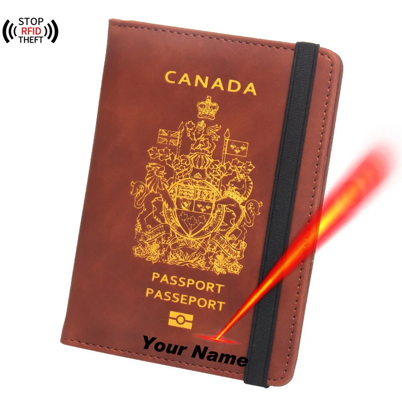 Luxury Bags Canada - Customized Canadian Passport Cover with Names