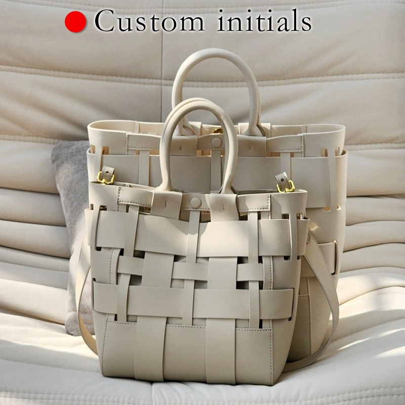 Luxury Bag Collection - Custom Initials Genuine Leather Tote Bags