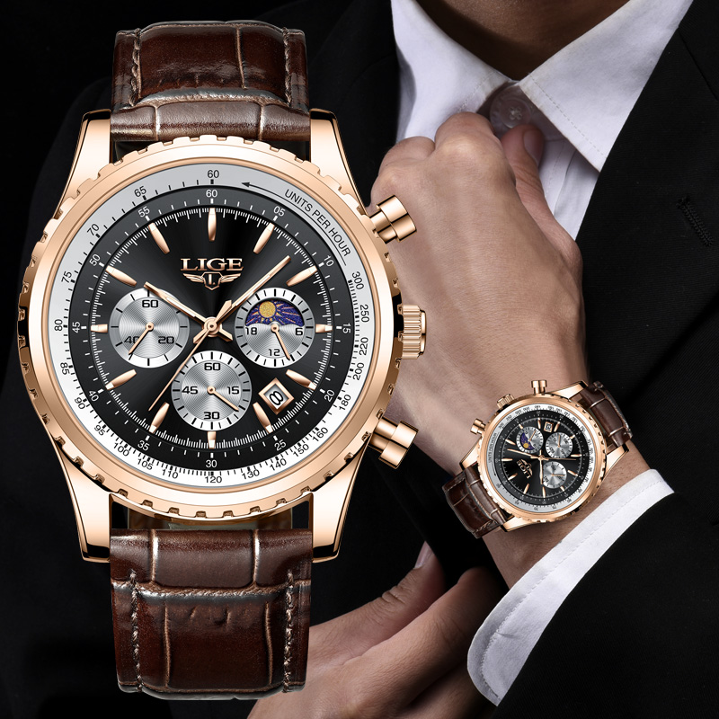 New Fashion Mens Watches LIGE  - Luxury Bags Brands List review and price