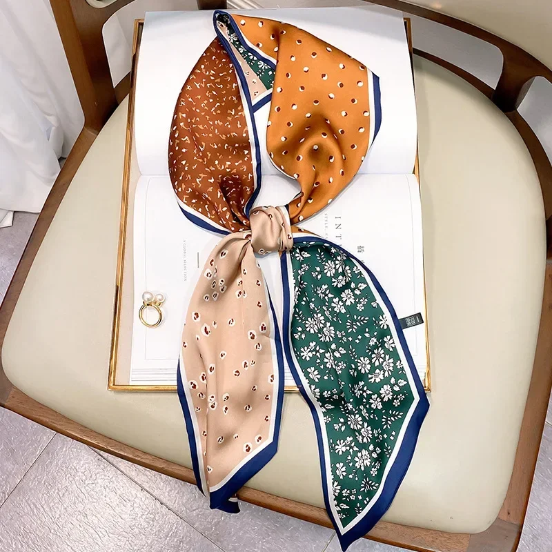 Design Print Skinny Scarf Plai - Luxury Bags Sales review and price