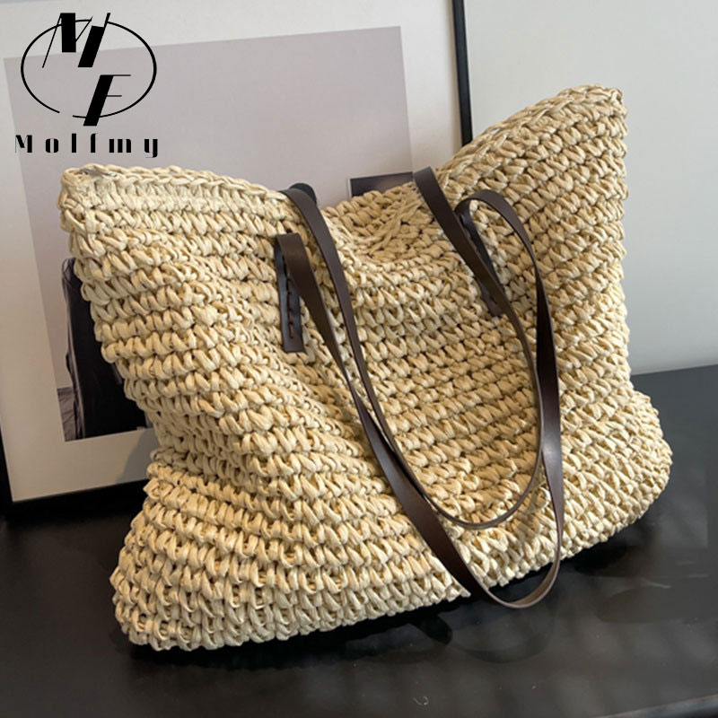 Straw Woven Tote Bags Casual L - Luxury Bags Collection review and price